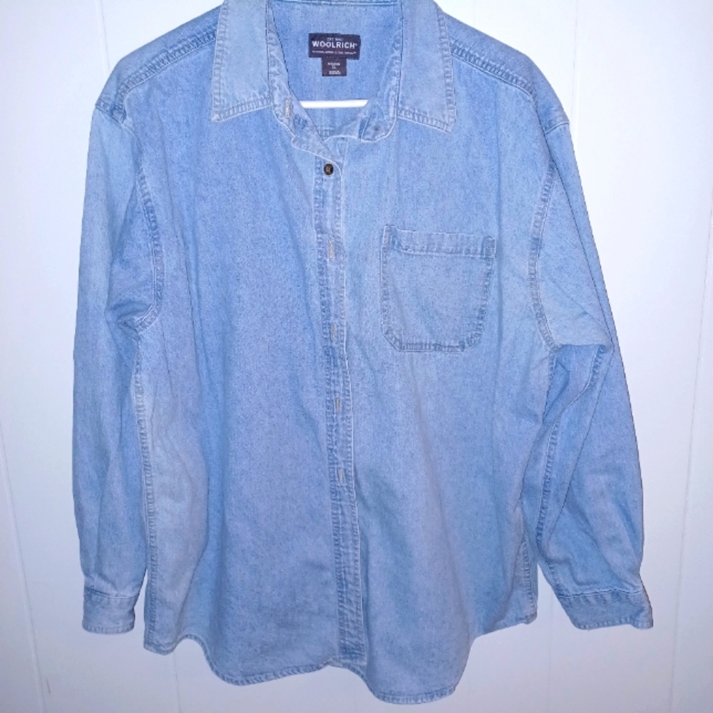 Woolrich women demin button up shirt